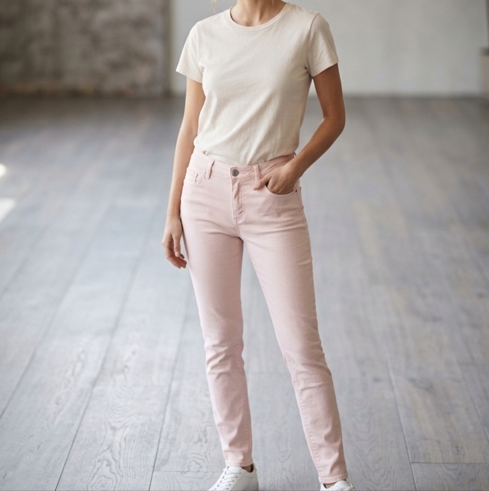 Topshop Moto Leigh Light Pink Super Soft Stretch Jeans - Size 26 Great Condition